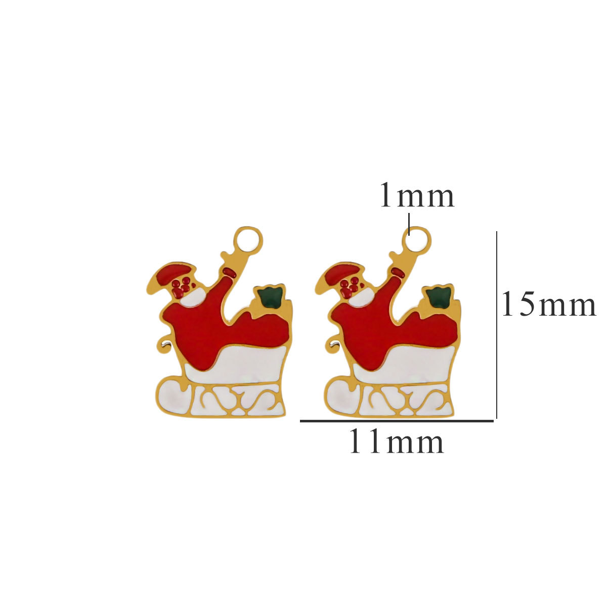 White / 1 Piece Simple Series Cute Cartoon Santa Claus Stainless Steel  Gold Color Unisex Pendants Picture20